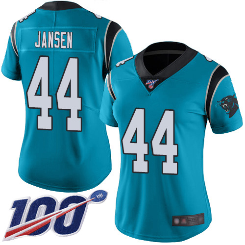 Carolina Panthers Limited Blue Women J.J. Jansen Alternate Jersey NFL Football #44 100th Season Vapor Untouchable->women nfl jersey->Women Jersey